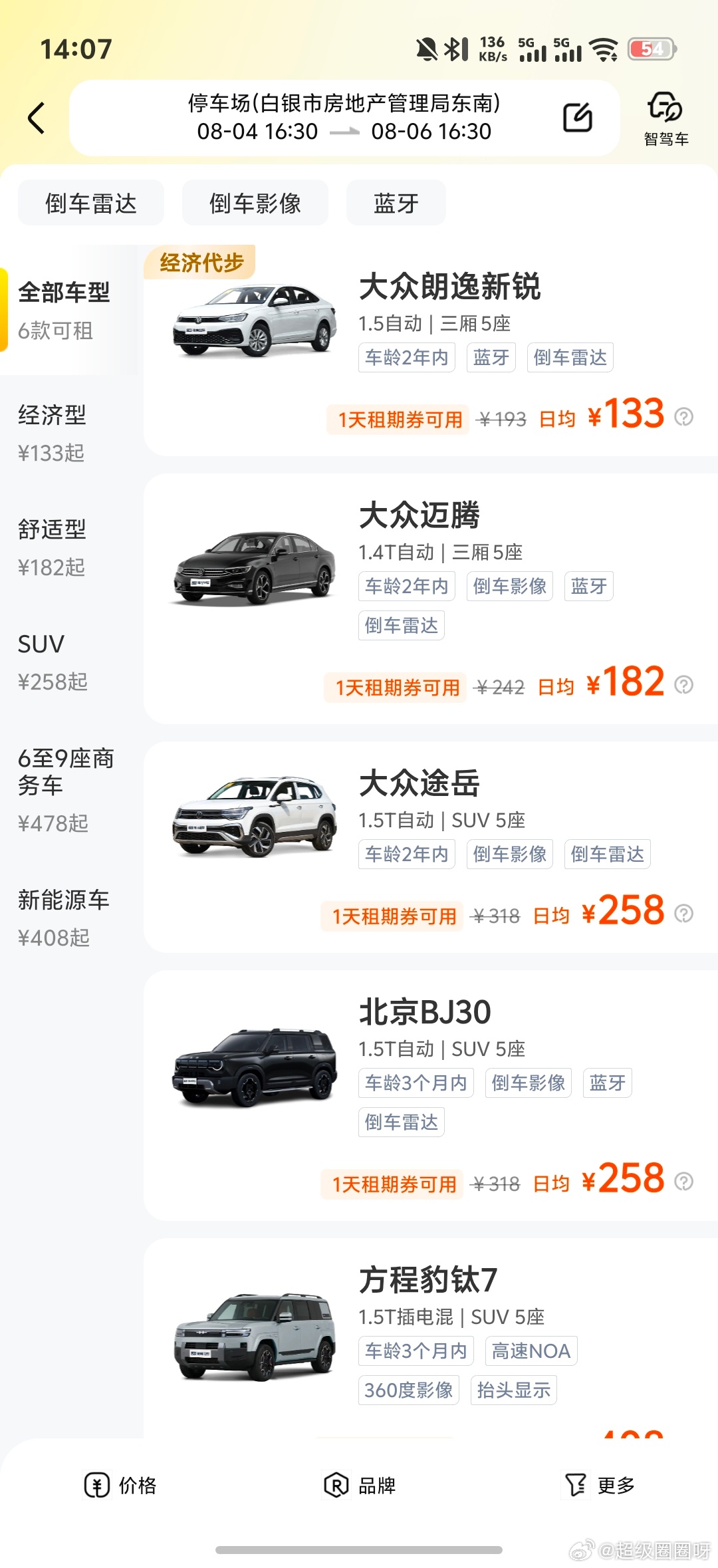 旅游了很多次才知道的事出游租车选神州太省心，全国网点定价统一，多款新能源智驾车型