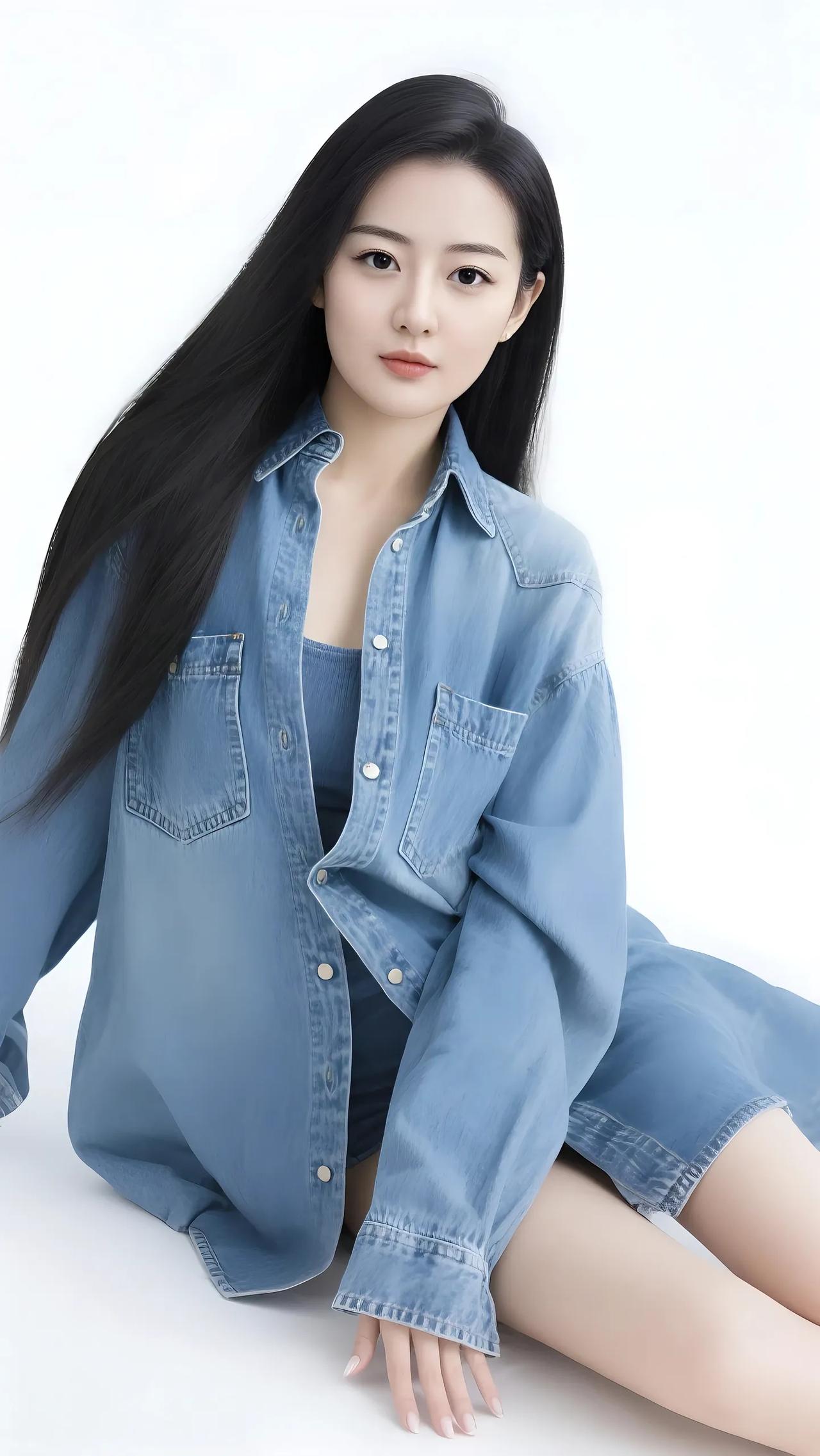 清新牛仔风，简约时尚，自然美