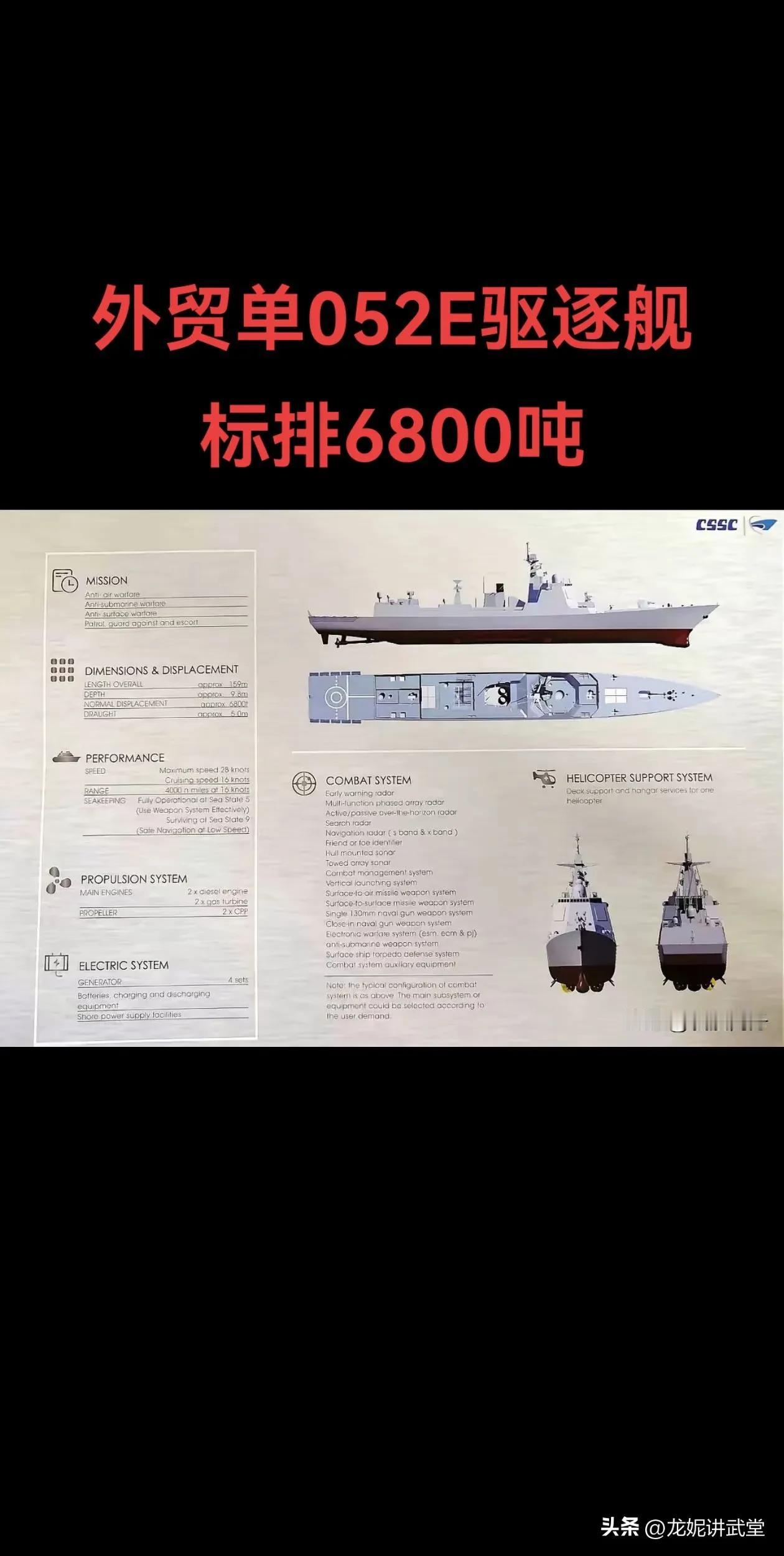 052E可以出口了，外贸宣传册都出来了。#重磅军事# #军事武器！#
