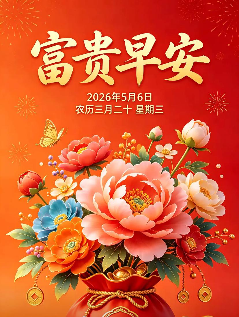 🌺☘️2026./5.6.周三浅夏晨送祝福🌺


☘️☀️旭日温暖人间，夏韵
