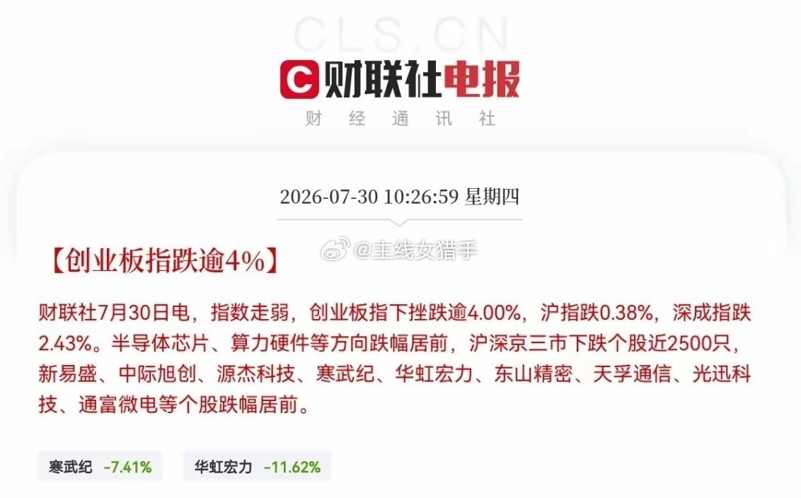 满仓CPO概念的投资者如今想跑都难，又迎来一碗大阴线！昨日冲高顺利离场的人今晚可