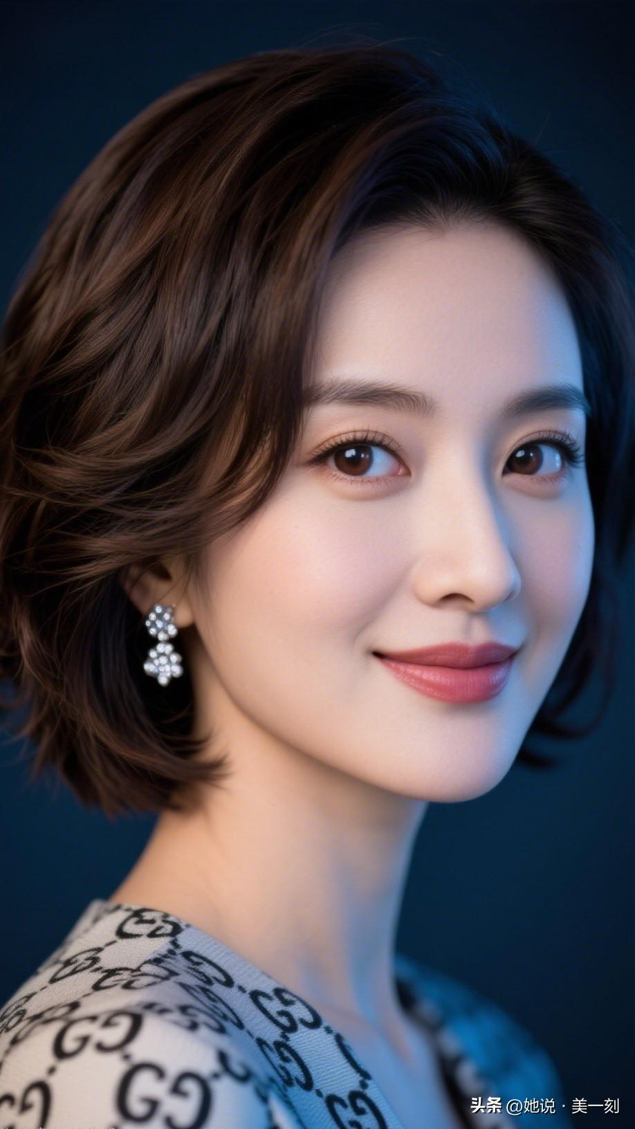 优雅气质，时尚妆容，闪耀耳环，完美女神！女人最耐看的长相是什么样的