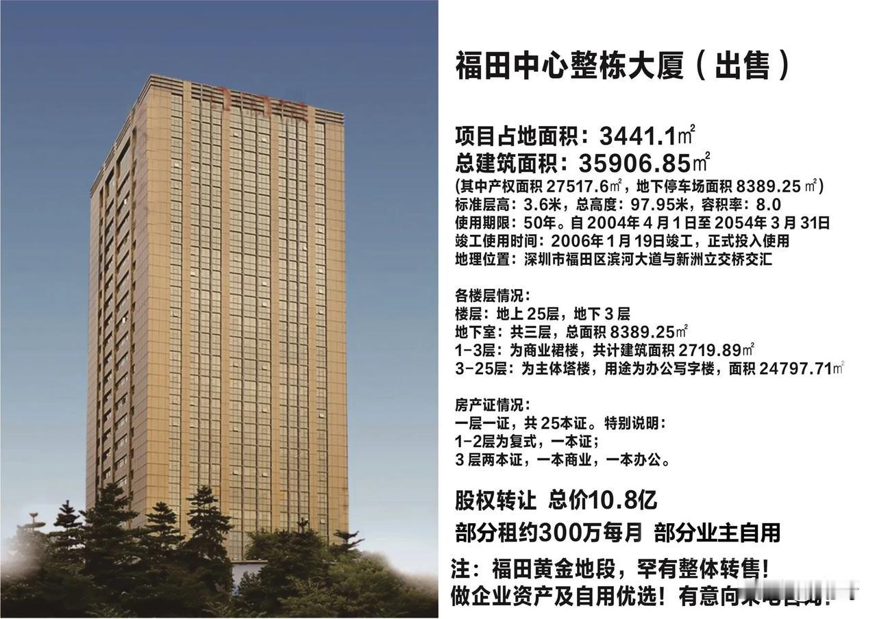 福田中心整栋大厦(出售)

项目占地面积:3441.1m总建筑面积:35906.