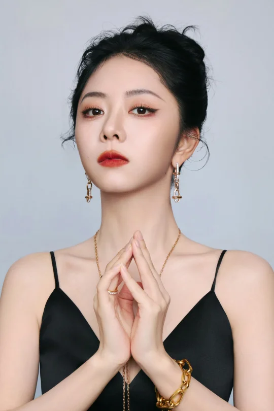 给谭松韵化的优雅黑天鹅妆
