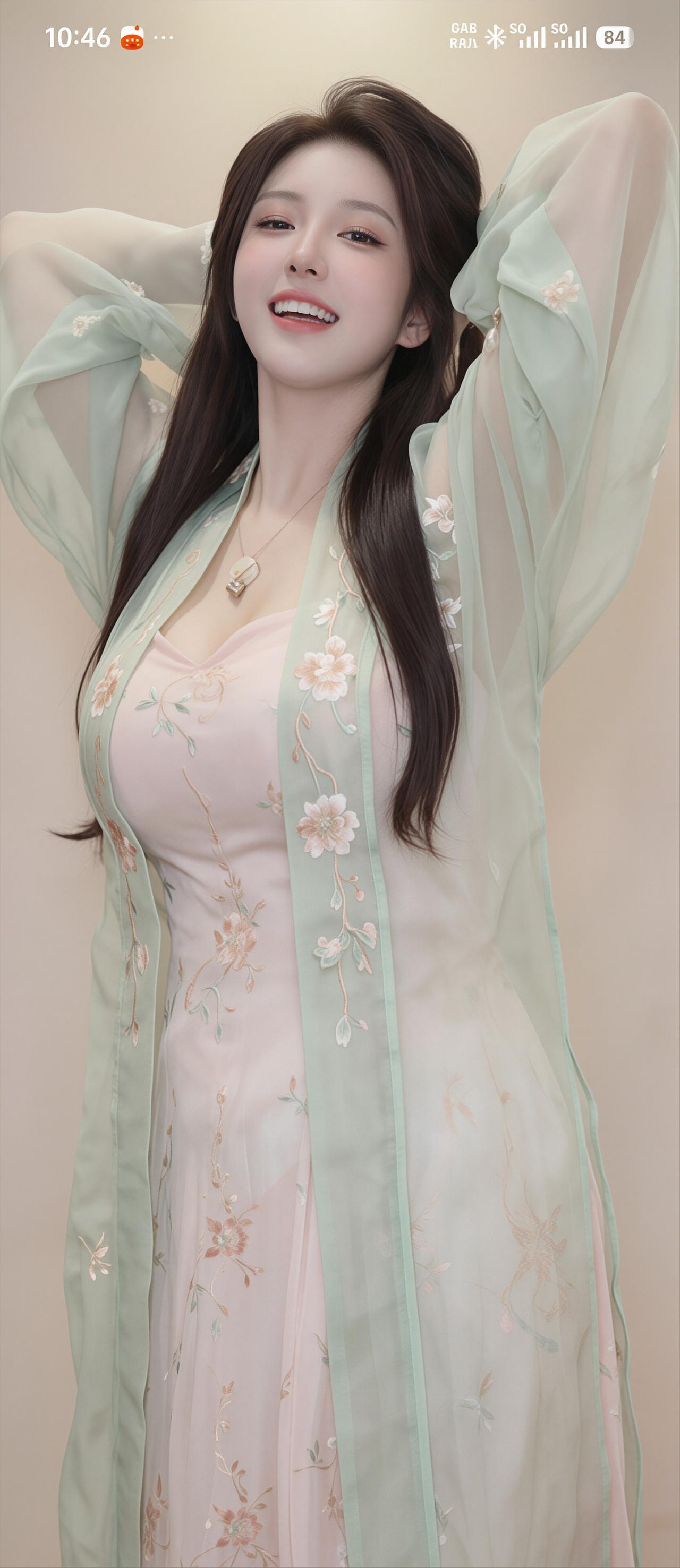 温柔优雅的汉服少女，笑靥如花，尽显古典美！🌸💕