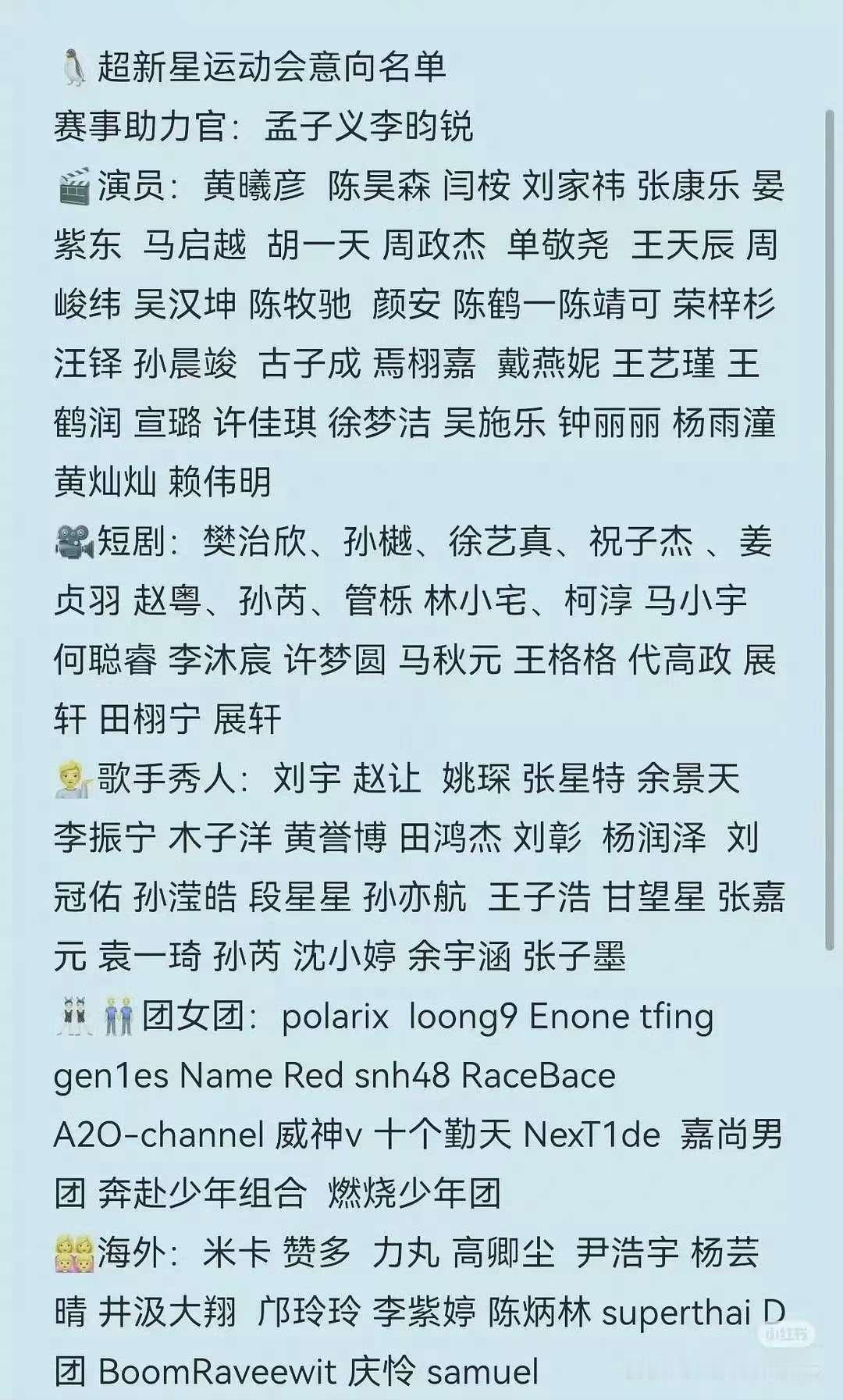 超新星运动会6拟邀阵容超新星运动会拟邀阵容 ！ 超新星运动会6拟邀阵容 ​​​