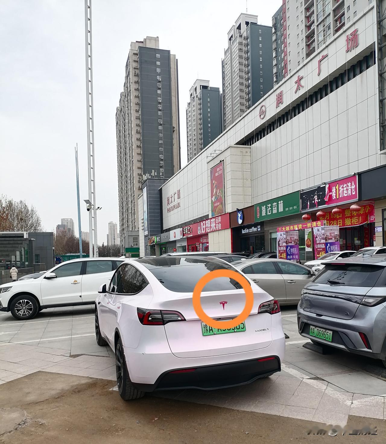 红色车标的特斯拉，着实不多见！汽车爱好者挑选车标时，通常会选银色或金色的，这位消