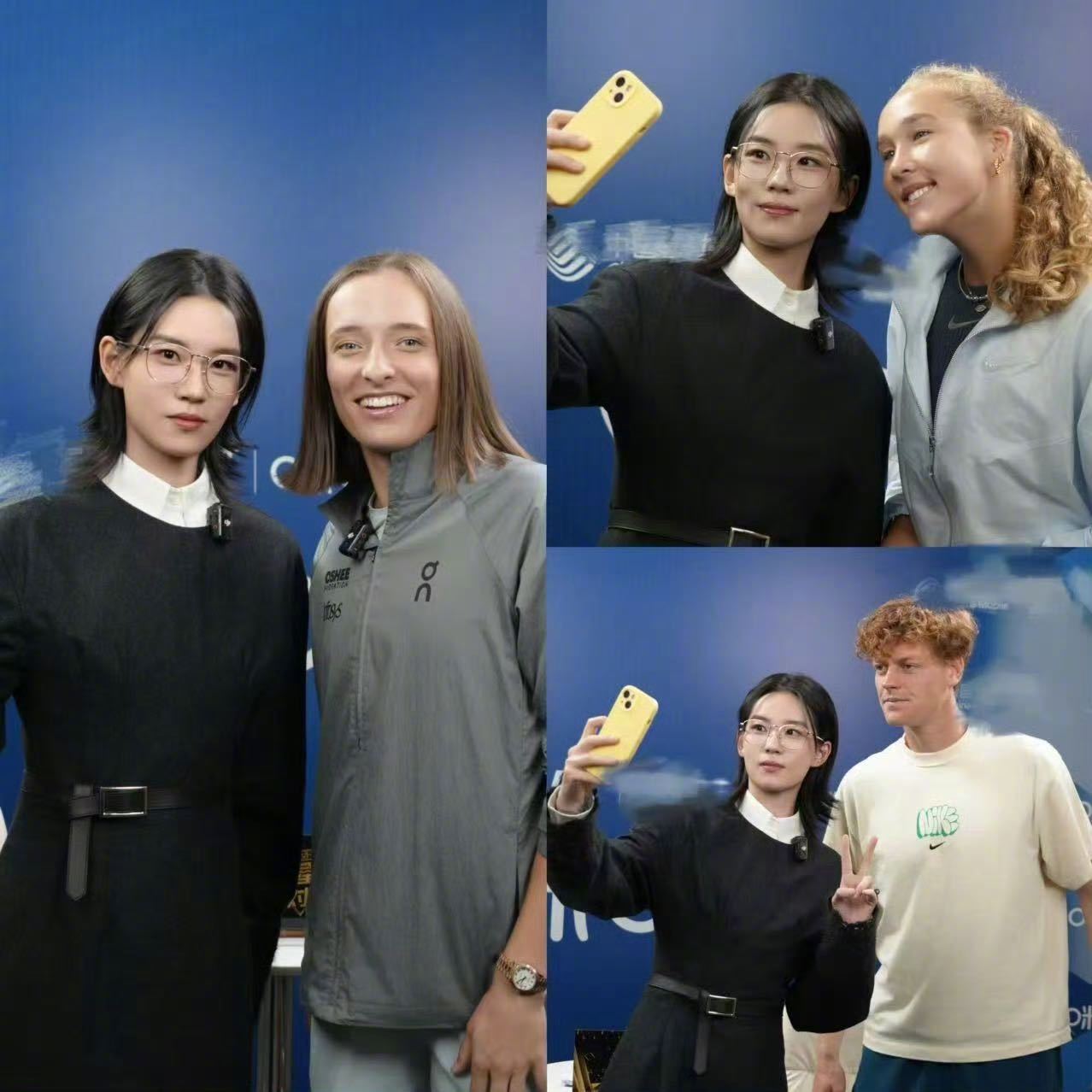 陆柯燃中网九宫格好权威舞台上是光芒四射的偶像，剧组里是造型突破的新人演员，在中网