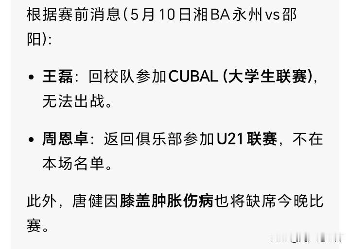 三大主力缺阵，永州队明晚能否取胜？
湘BA第十一轮，永州篮球队积14分，在积分榜