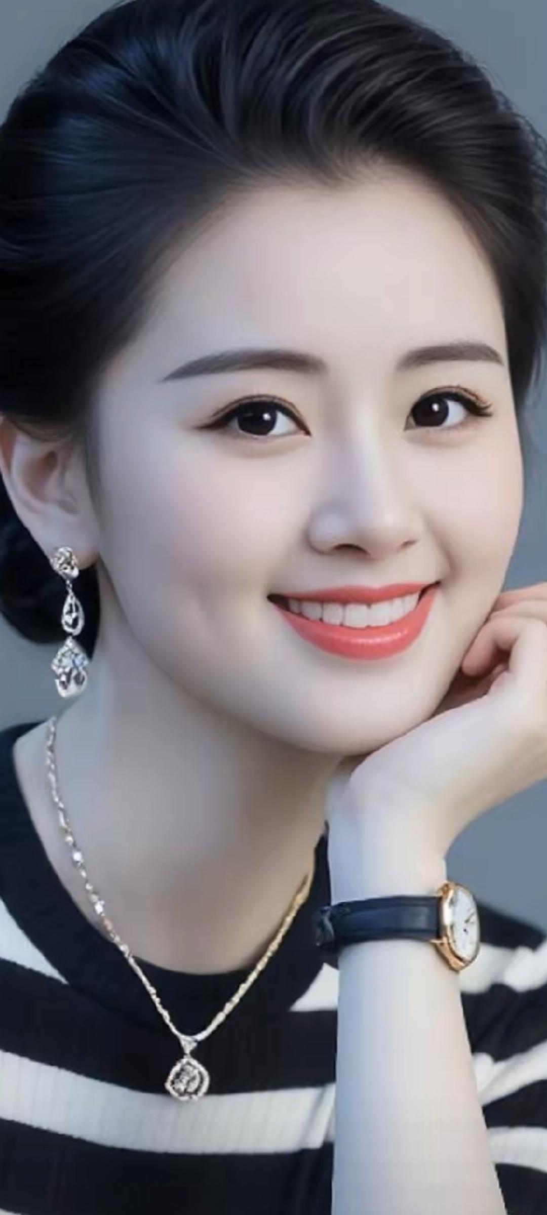 优雅气质，时尚穿搭，精致妆容，自信微笑。