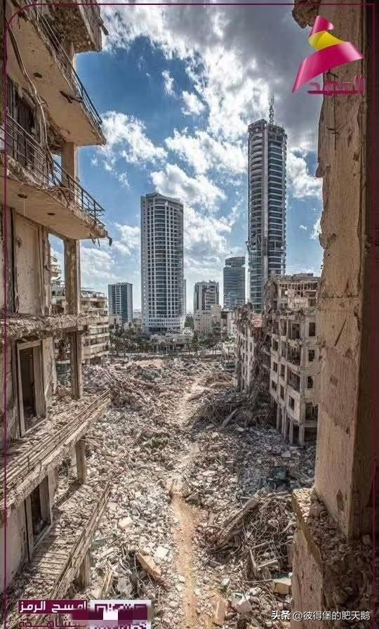 炸了、炸了、真的又炸了！这是特拉维夫被伊朗反击后一片狼藉的样子。

美以侵略者妄