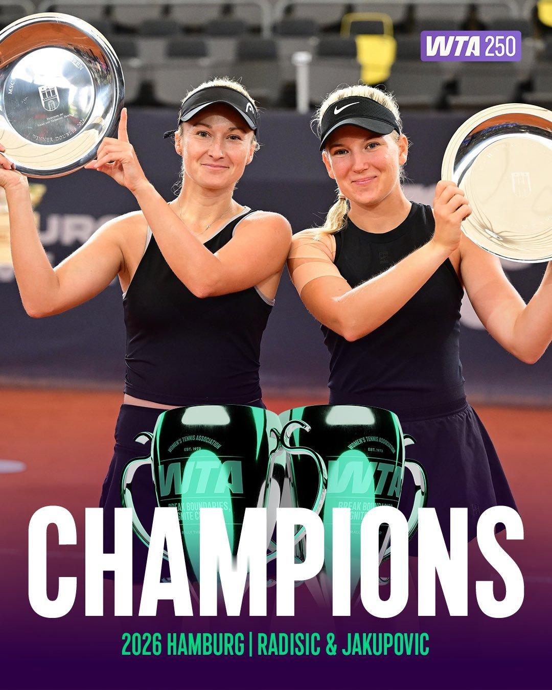 上周两站巡回赛双打冠军产生🏆📍WTA250布拉格站女双决赛，4号种子、英国组