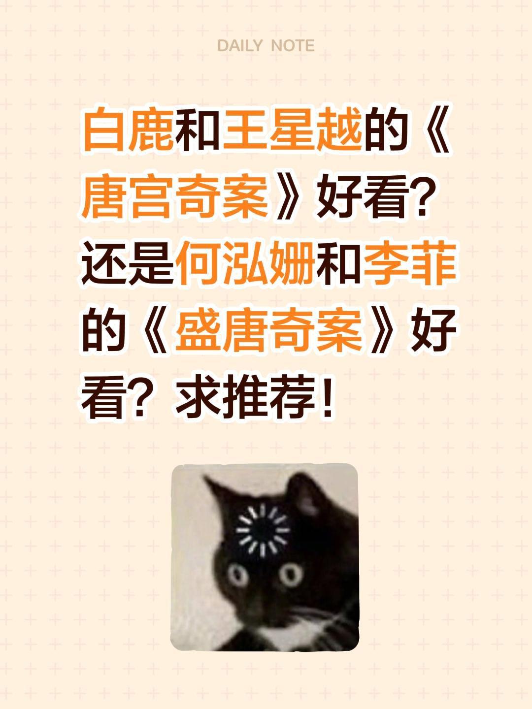 白鹿和王星越的《唐宫奇案》好看？还是何泓姗和李菲的《盛唐奇案》好看？求推荐！白鹿