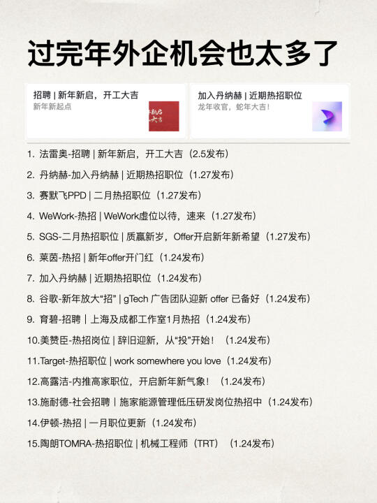 复工第一天，发现过完年外企的机会也太多了