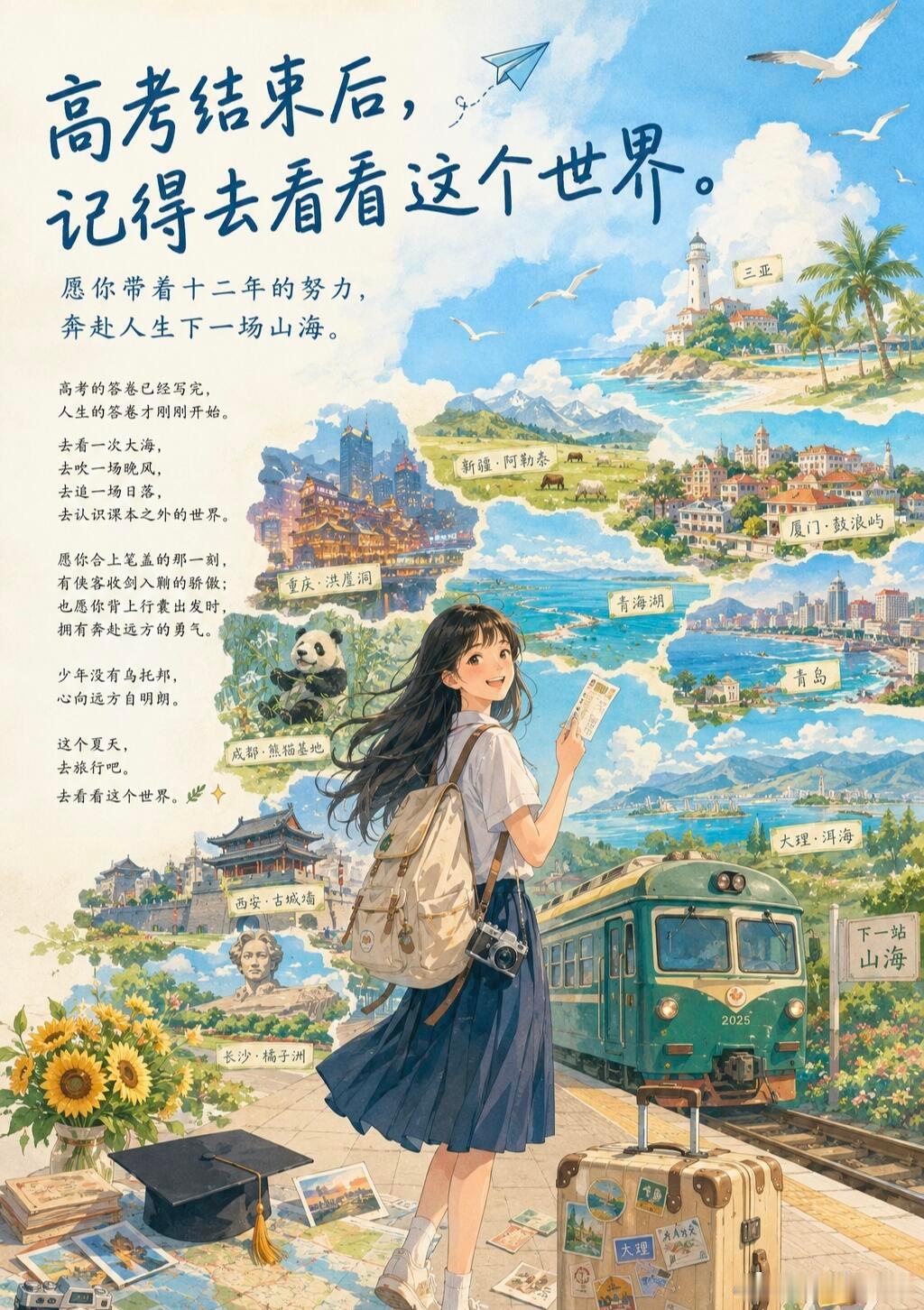 第一批在千问建档的人已经去玩了🌈 高考结束后，记得去看看这个世界愿你带着十二年