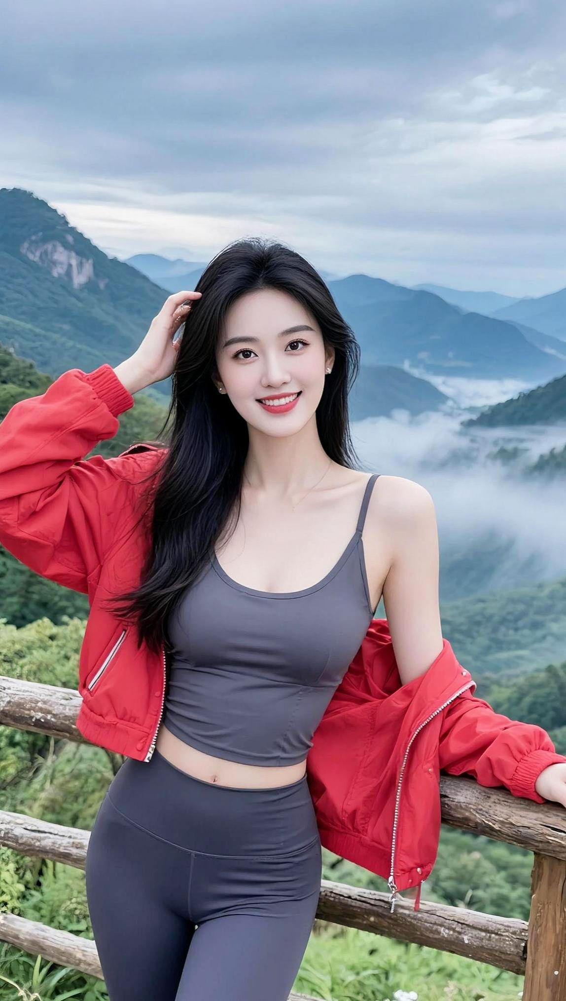 AI山景清新写真  抖音ai创作