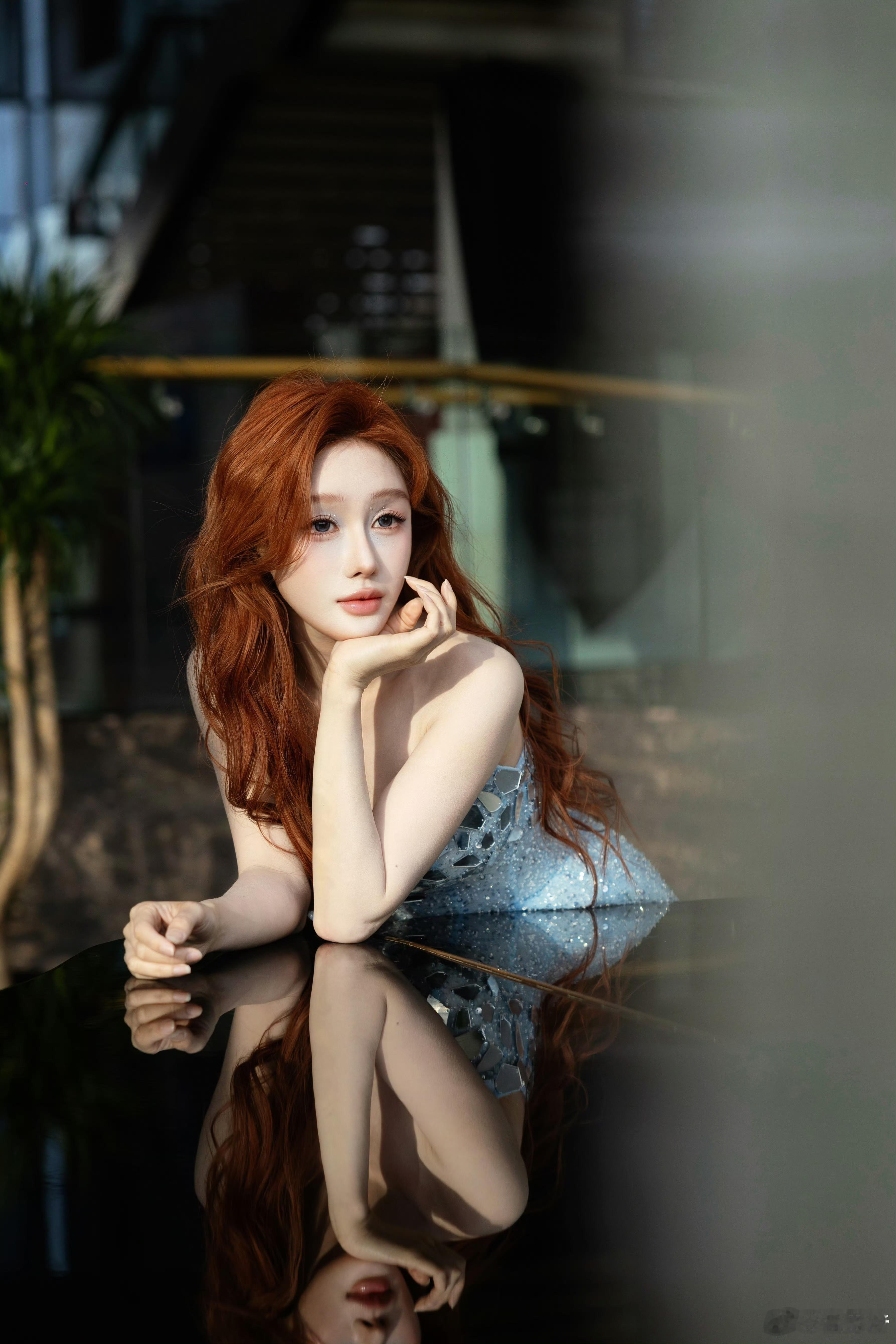 温果希国剧盛典温果希国剧盛典珍珠琉璃妆温果希国剧盛典碧波人鱼妆 温果希这身海蓝色