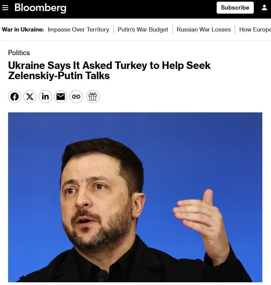 乌克兰外长西比加4月22日证实，基辅已正式请求土耳其主办泽连斯基与普京的直接会晤