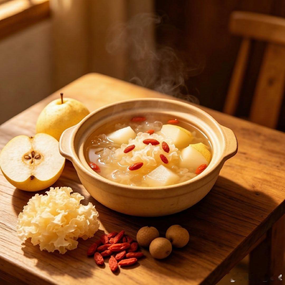 秋季润肺汤（白露‑秋分）医理：秋燥伤肺，润燥切忌一味寒凉，一定要顾护脾胃；土能生