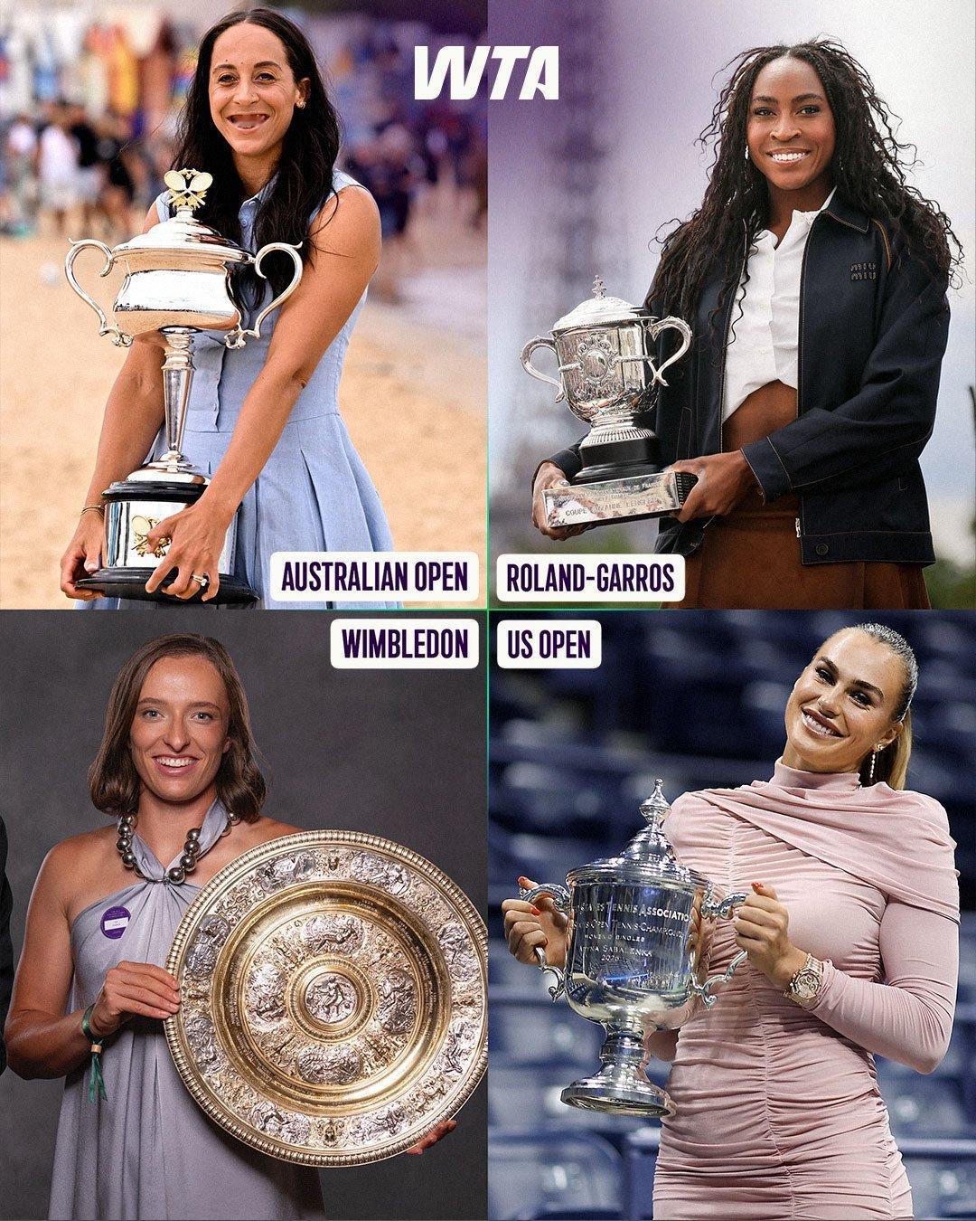 2026赛季大满贯正式打响，这一年她们将开启卫冕征程👀今年四座奖杯上会刻下谁的