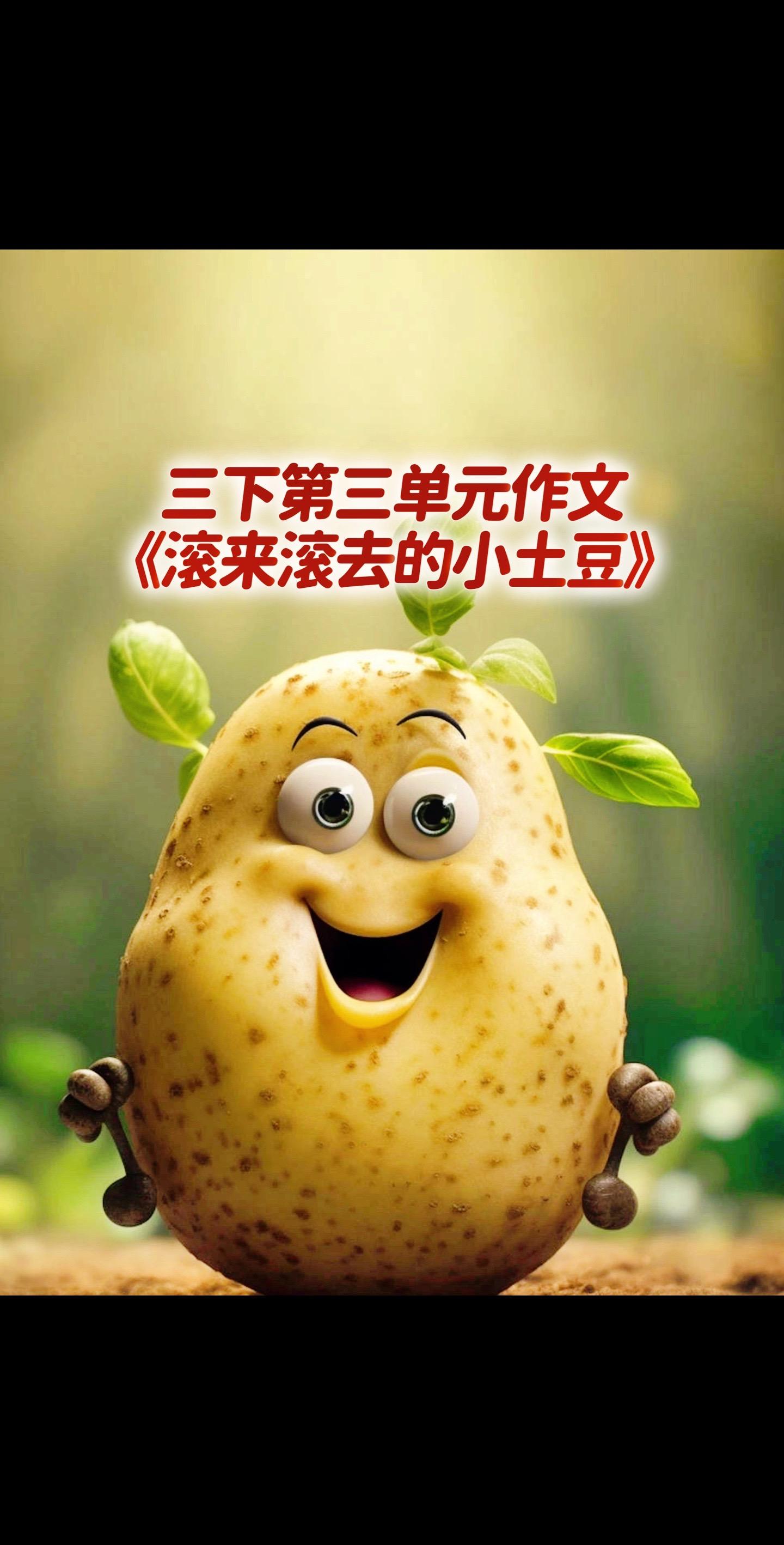 宝妈们，小学三年级下册第五单元作文《滚来滚去的小土豆》。作文