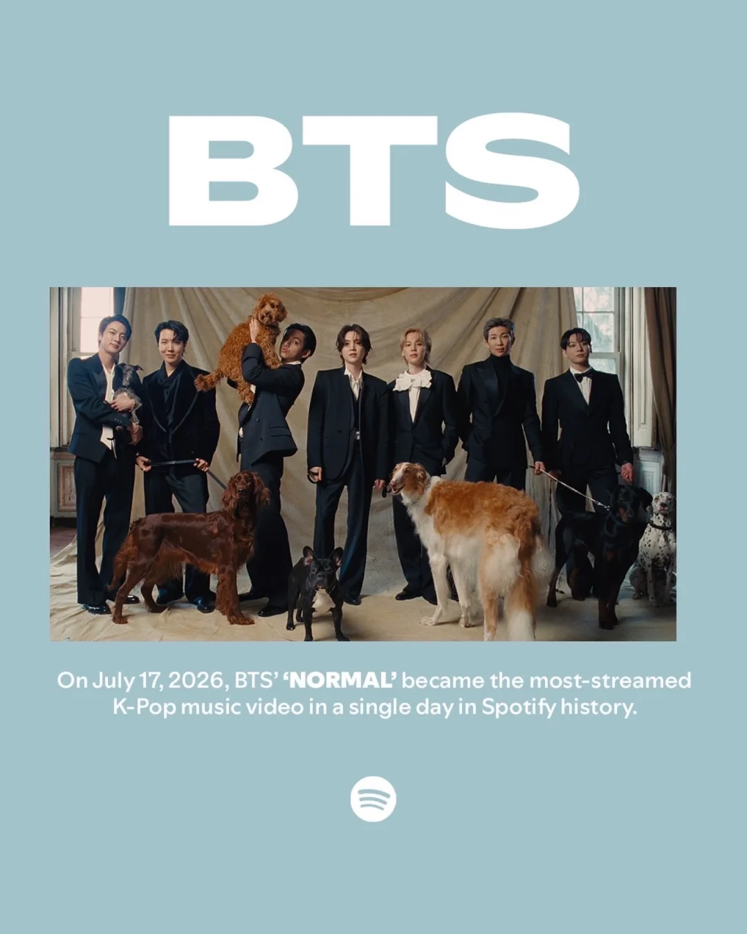 NORMAL成为Spotify历史单日播放最高Kpop MV