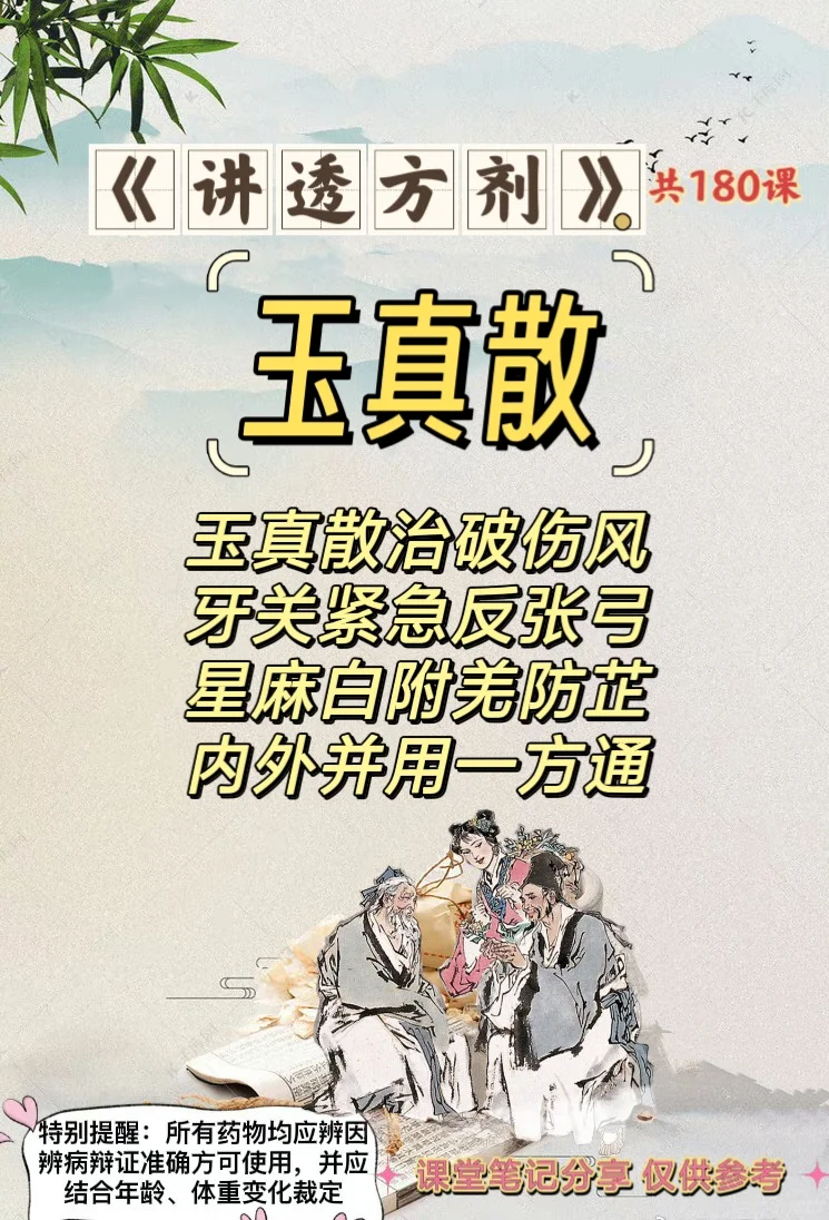 《讲透方剂》第133课：玉真散（疏散外风剂）