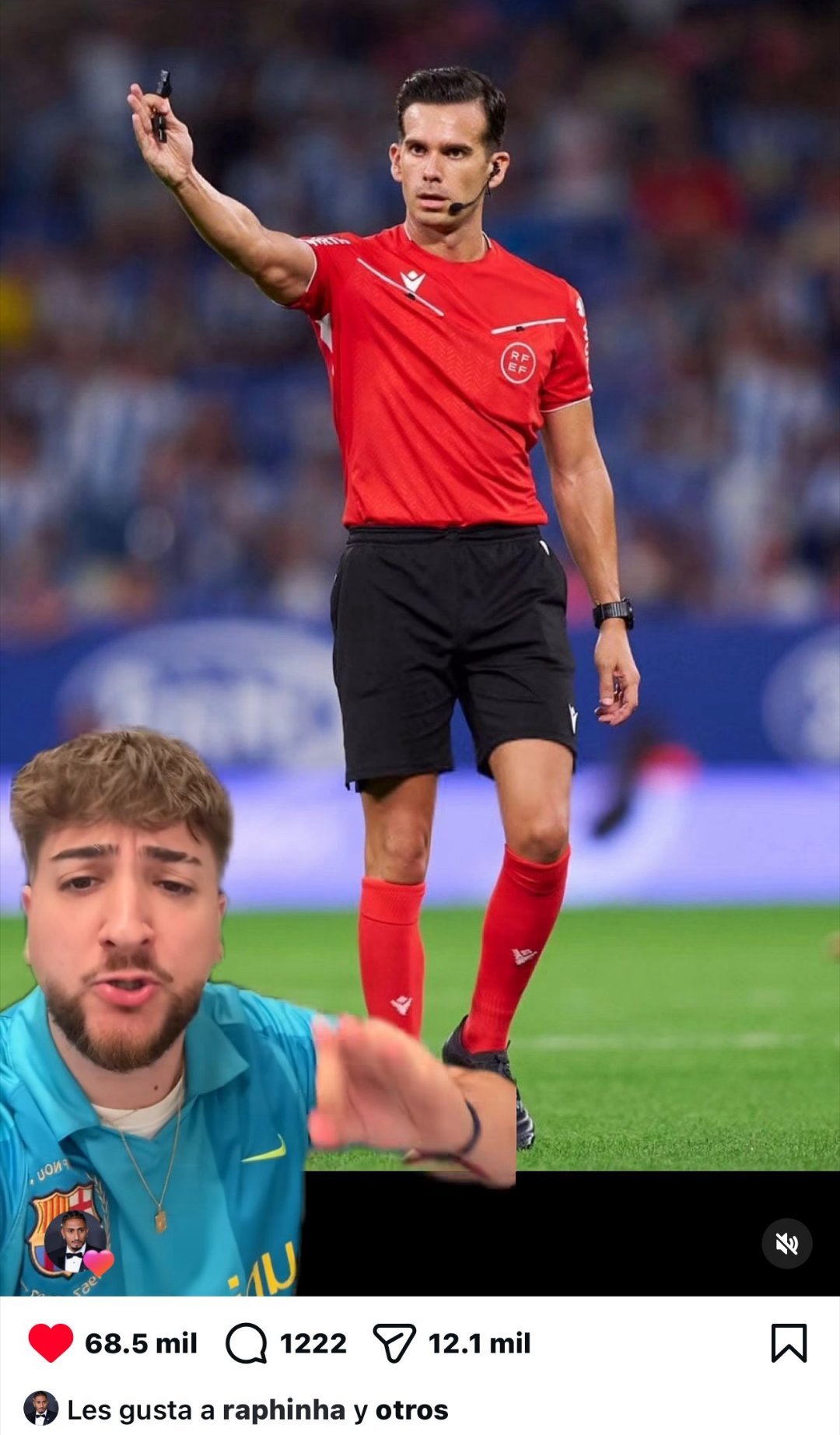 拉菲尼亚点赞了一条赞扬裁判金特罗·冈萨雷斯表现的帖子👍🏻巴萨vs法兰克福热点