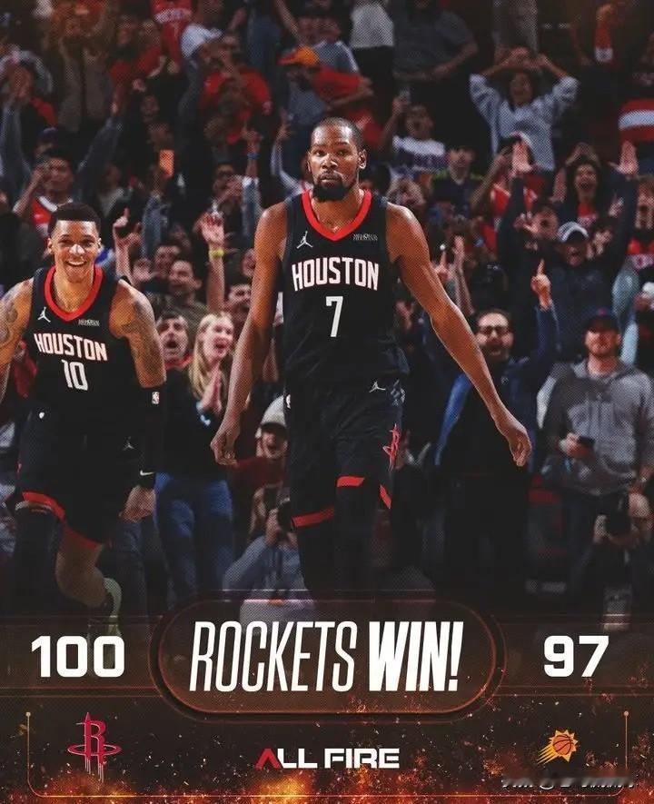 火箭官方真把老将杜兰特当成宝贝了！在今天火箭主场以100:97险胜太阳的赛后，火