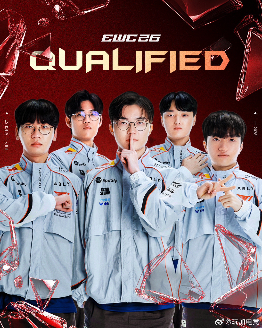 T1官推发文：T1 连续三年进入 EWC！在即将到来的 7 月之前，我将努力保持