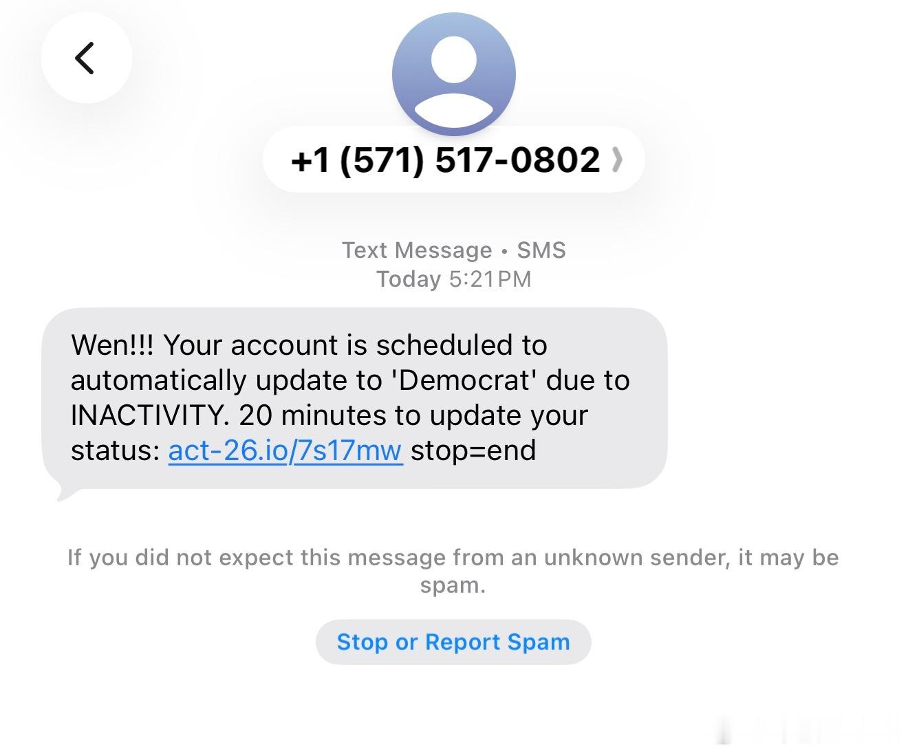Stupid Spam message. 