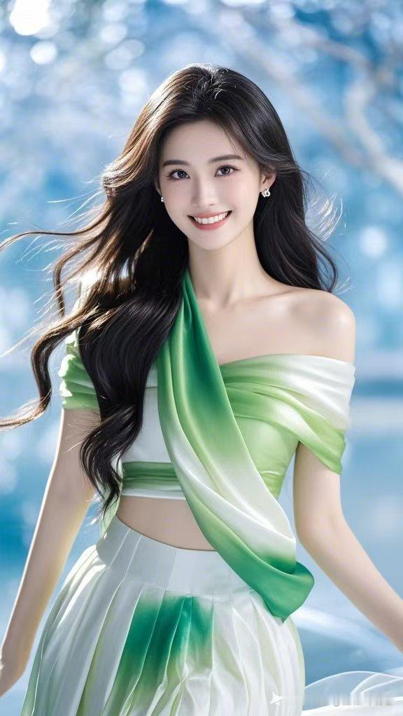 气质超凡的女子，一颦一笑都带着治愈的力量，她嘴角上扬，那笑容仿佛能驱散所有阴霾。