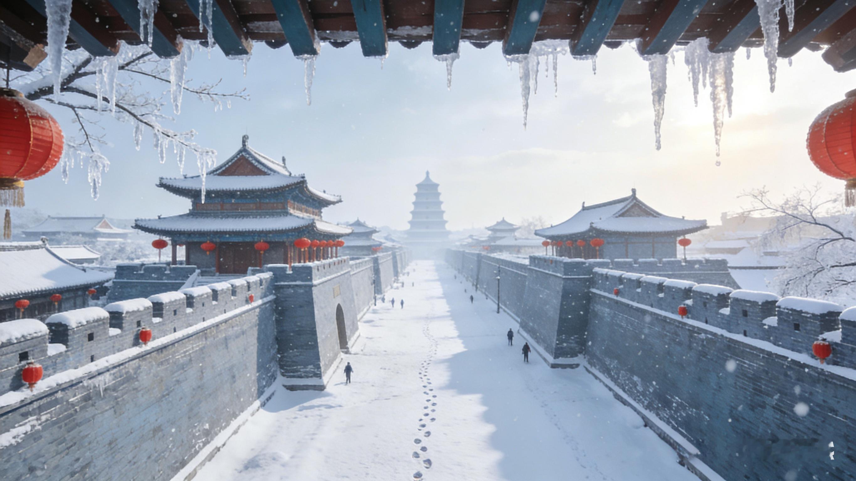 西安大雪 大雪过后长安就回到了大唐明天开工，瑞雪兆丰年！ 