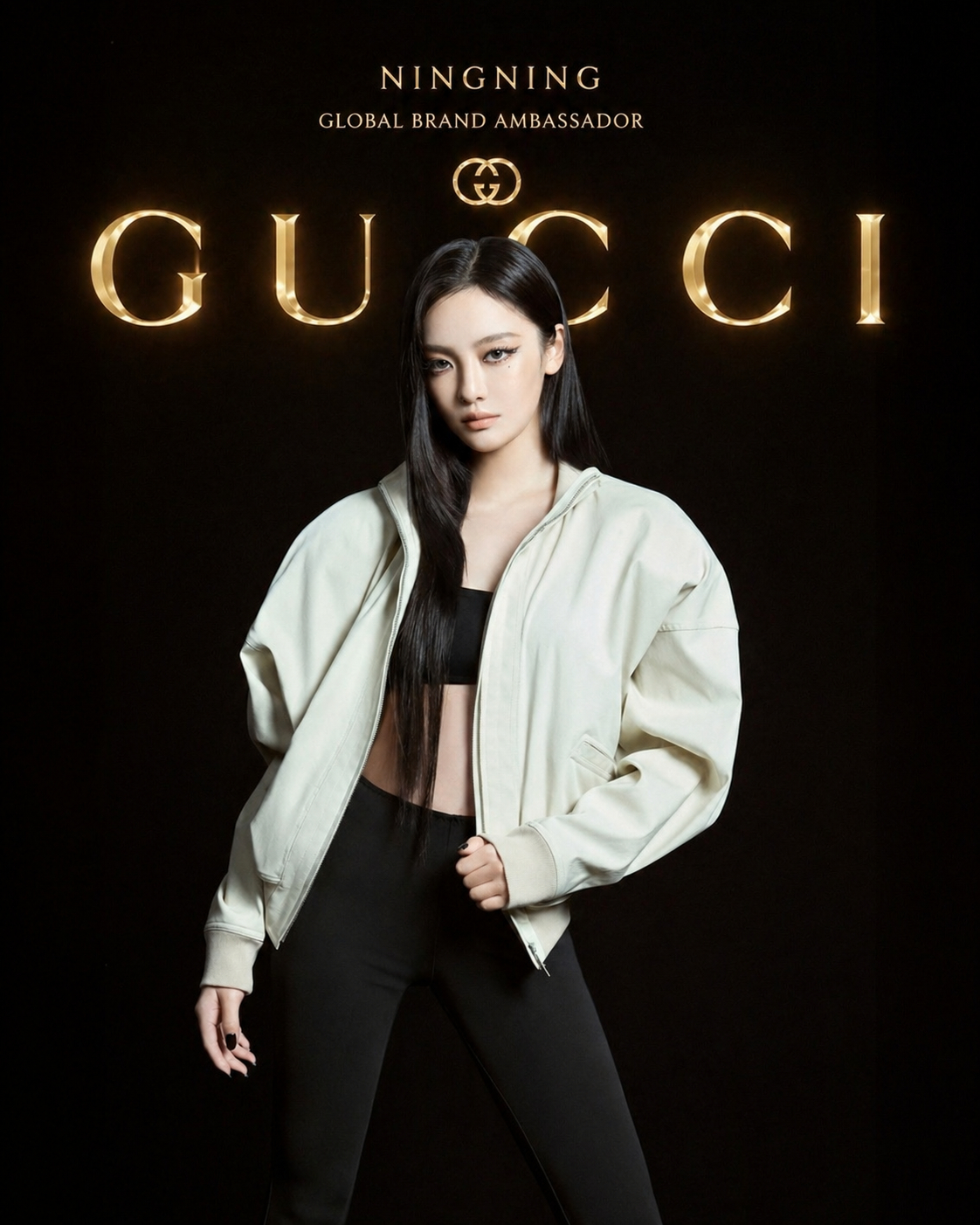 宁艺卓  加了个背景宁艺卓gucci全球品牌代言人