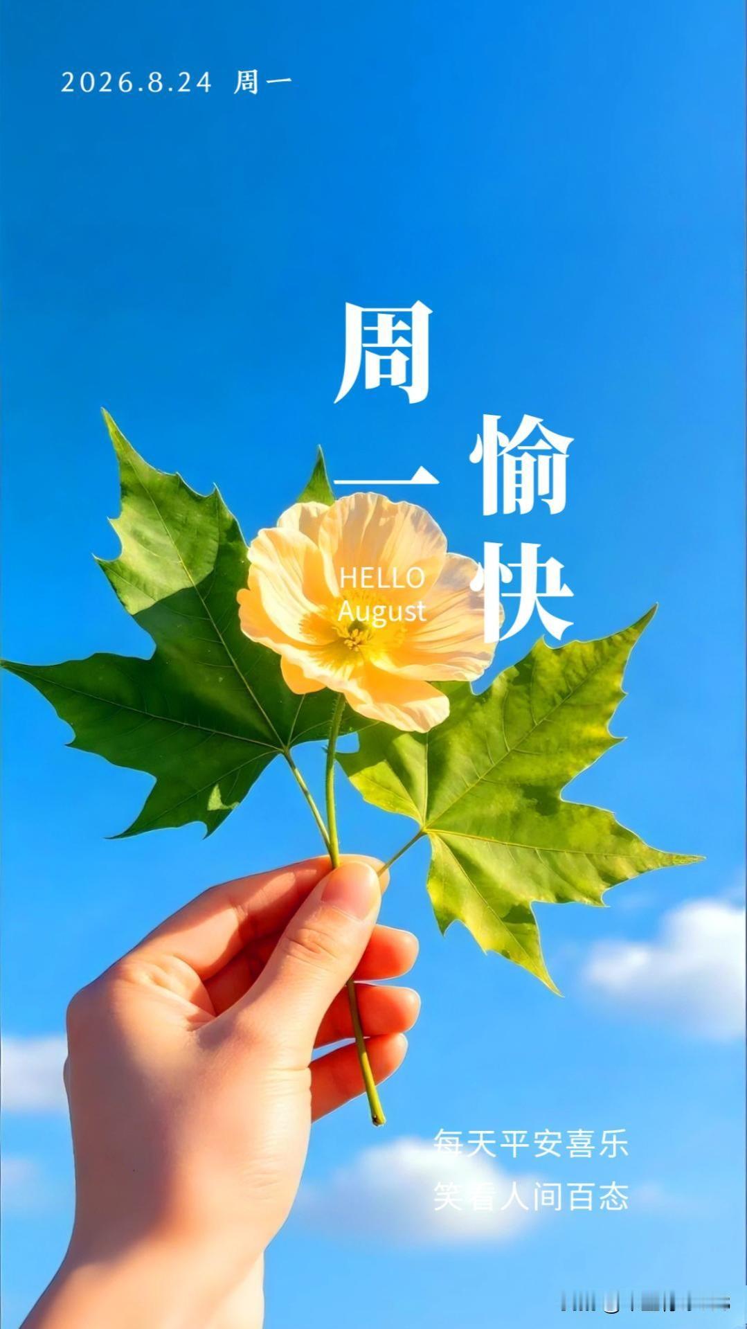 新的一周如约而至，朋友们早安！愿你新的一周怀揣底气与期许，心态乐观向上，所遇皆美