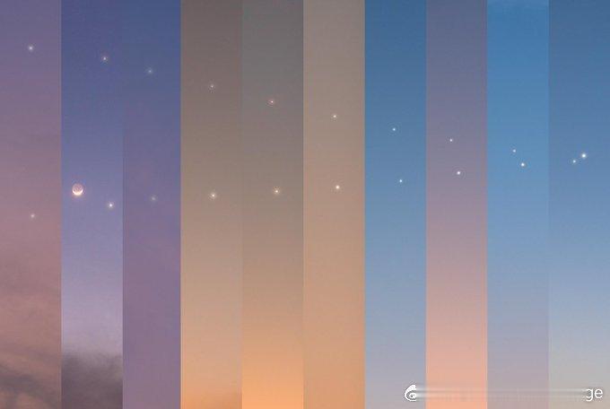 连续十天的拍摄，见证木星和金星的相遇 ​​​