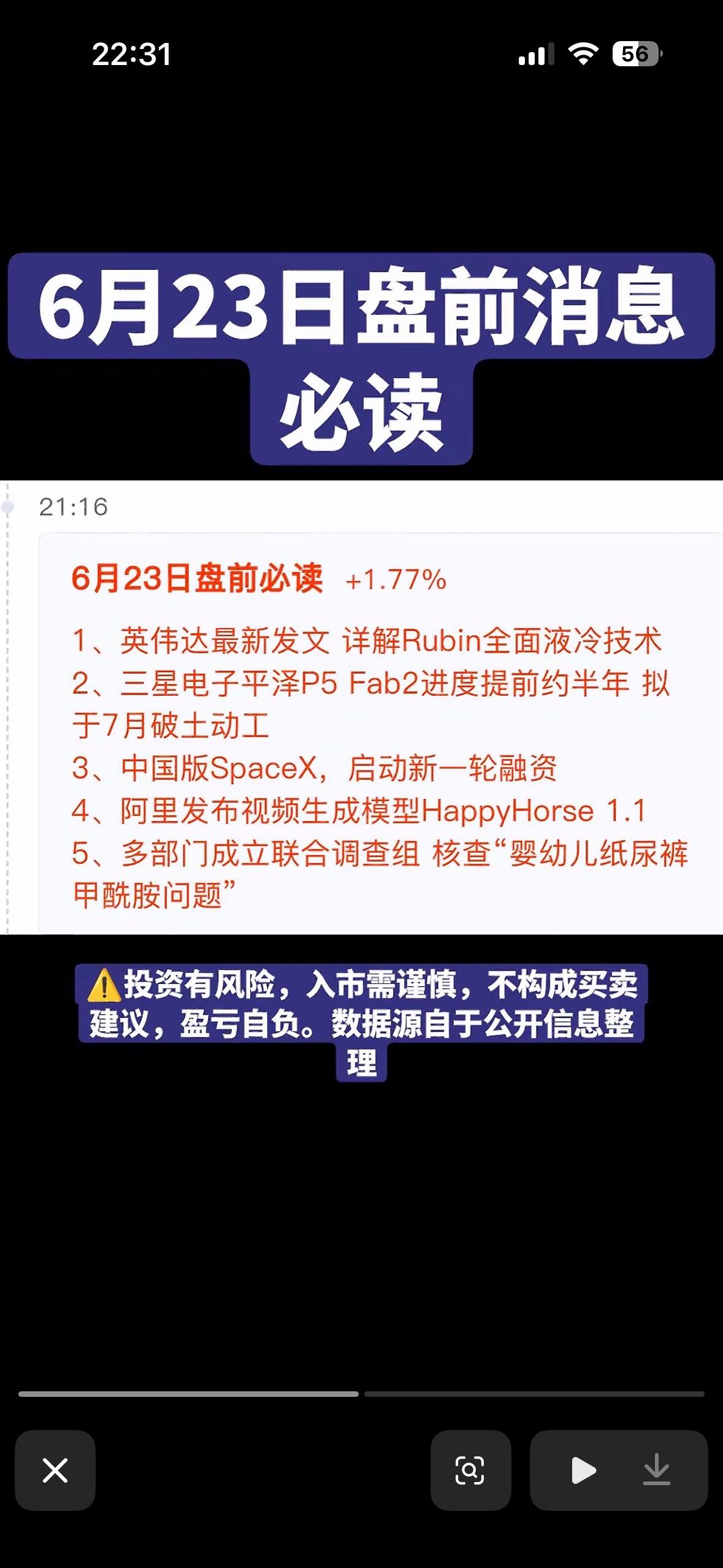 2026年6月23日盘前必读：科技大事件，投资参考！

6月23日盘前必读！五大