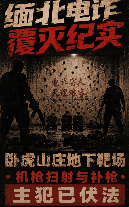 缅北电诈园区枪决底层人员 缅北明家掌控的卧虎山庄，所谓地下靶场根本不是休闲射击场