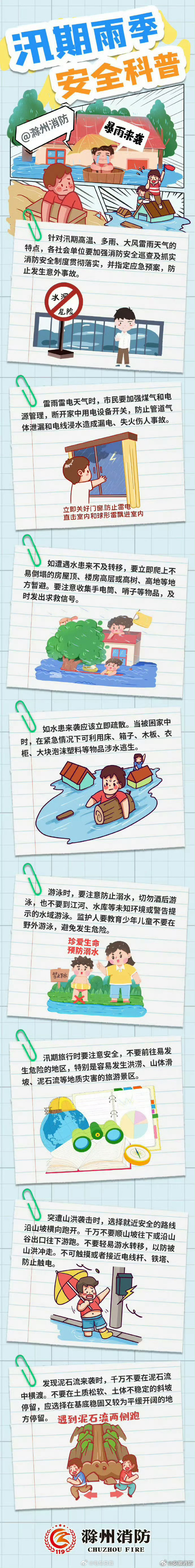 夏季暴雨洪水避险安全指南最近暴雨季 大家要注意安全防范