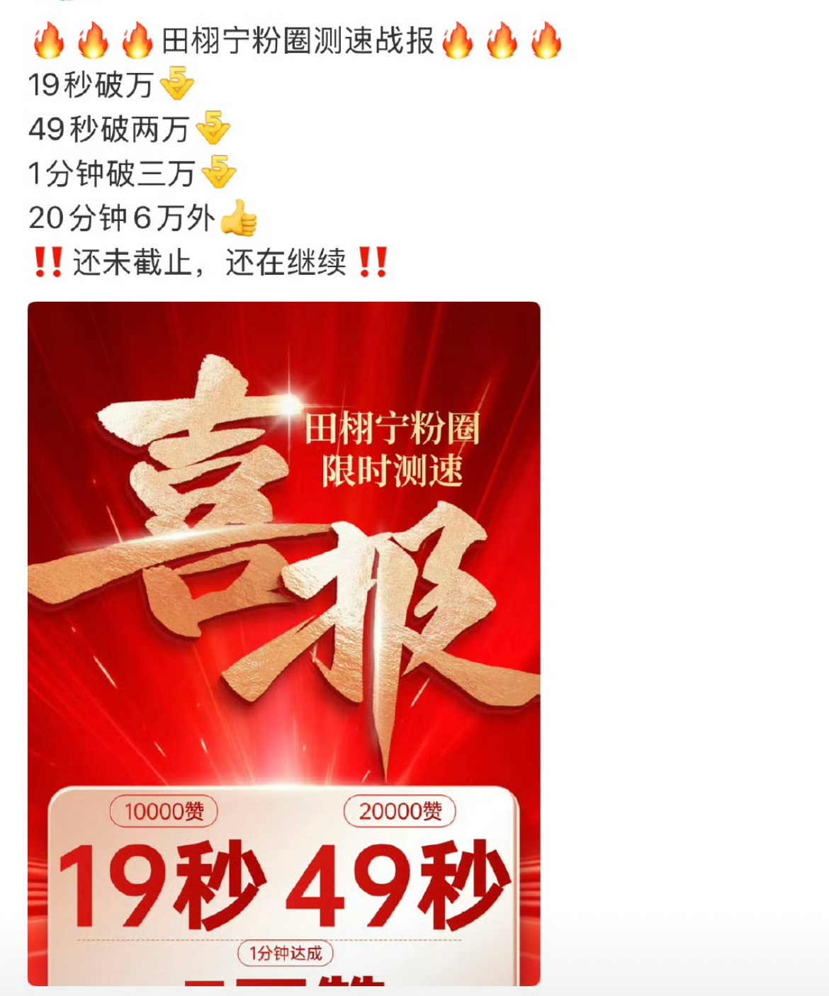 田栩宁家粉丝测速   这在内娱排第几？ ​​​