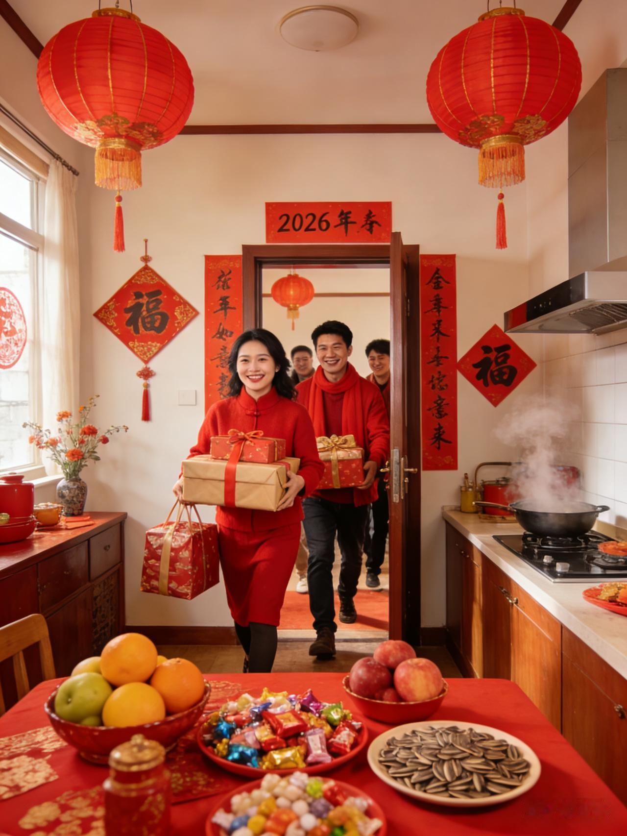 欢天喜地走亲访友过大年，
刚进家门就被投喂到撑，
红包还没捂热，又被塞了一堆零食