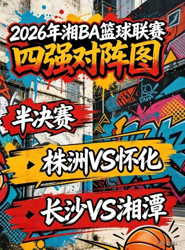 湘BA四强出炉谁能登顶？2026湘BA四强尘埃落定，株洲、长沙、湘潭、怀化四队向