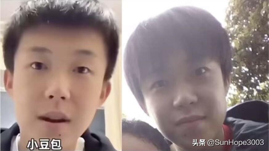 王楚钦今天的合照，梦回十八岁，
现在和那时候相比，好像眼睛大了，其他没变。

左