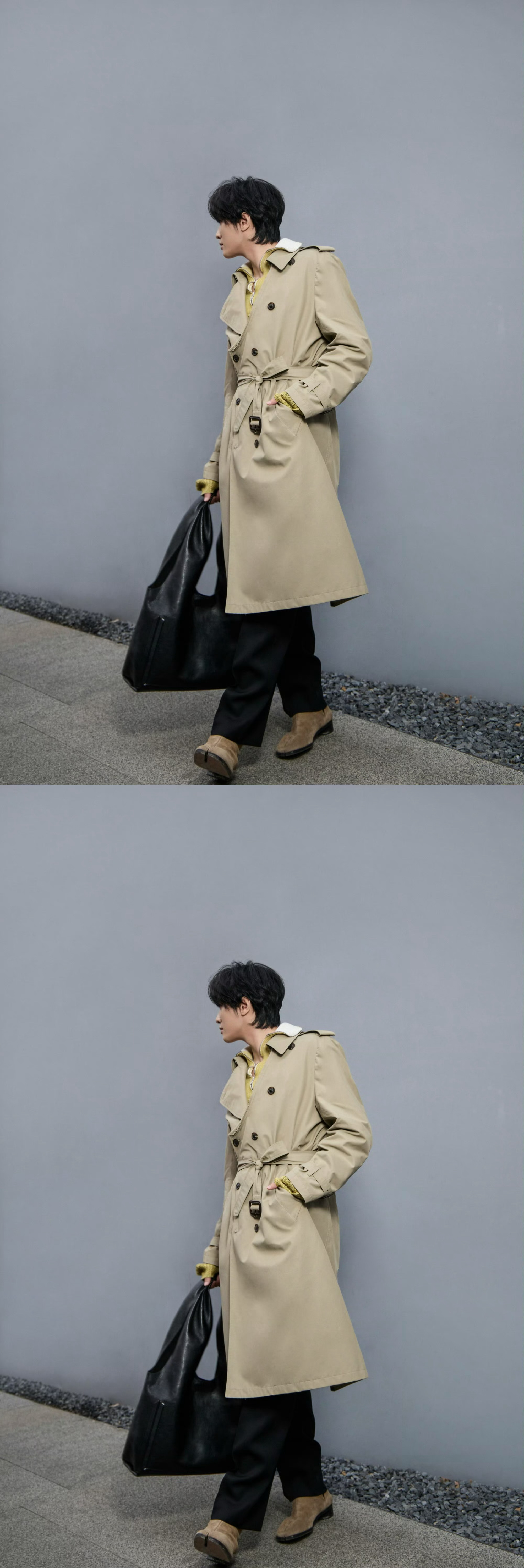 展轩上海看秀造型展轩马吉拉大秀造型出图，风衣look好帅好有型，期待看秀