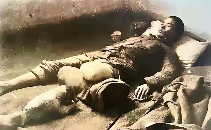 这是一位抗日战争时期的英雄战士，虽然不知道他的姓名，籍贯，可他用他的生命去守护国