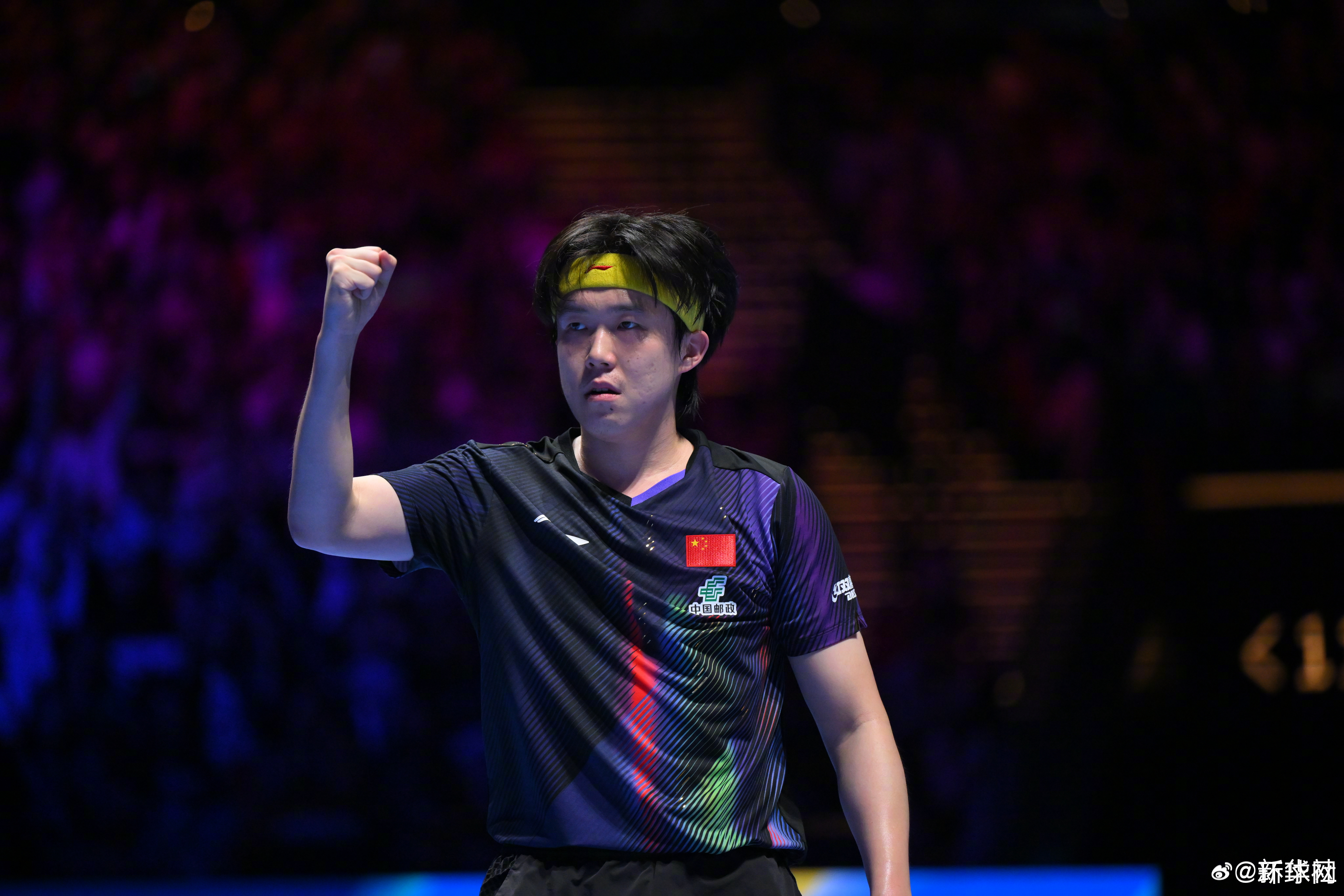 #王楚钦晋级八强#【#王楚钦4比2胜F勒布伦#】4月3日，在澳门乒乓球世界杯男子