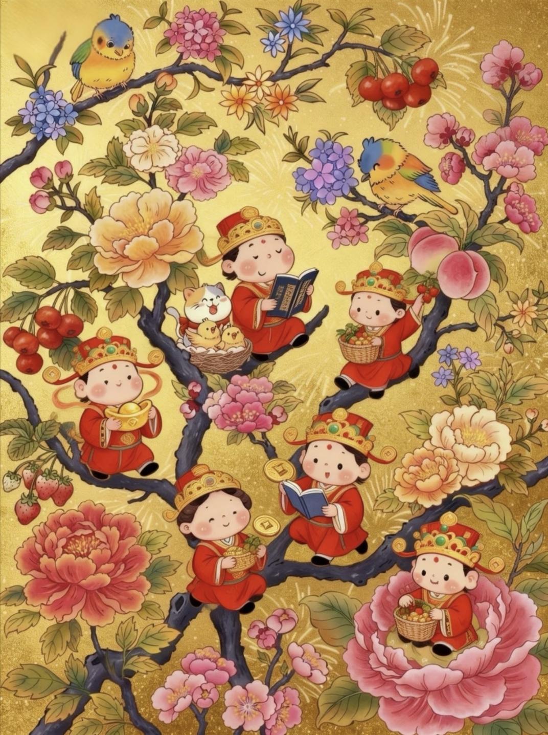 财神朵朵开，财运滚滚来…
传统文化 绘画