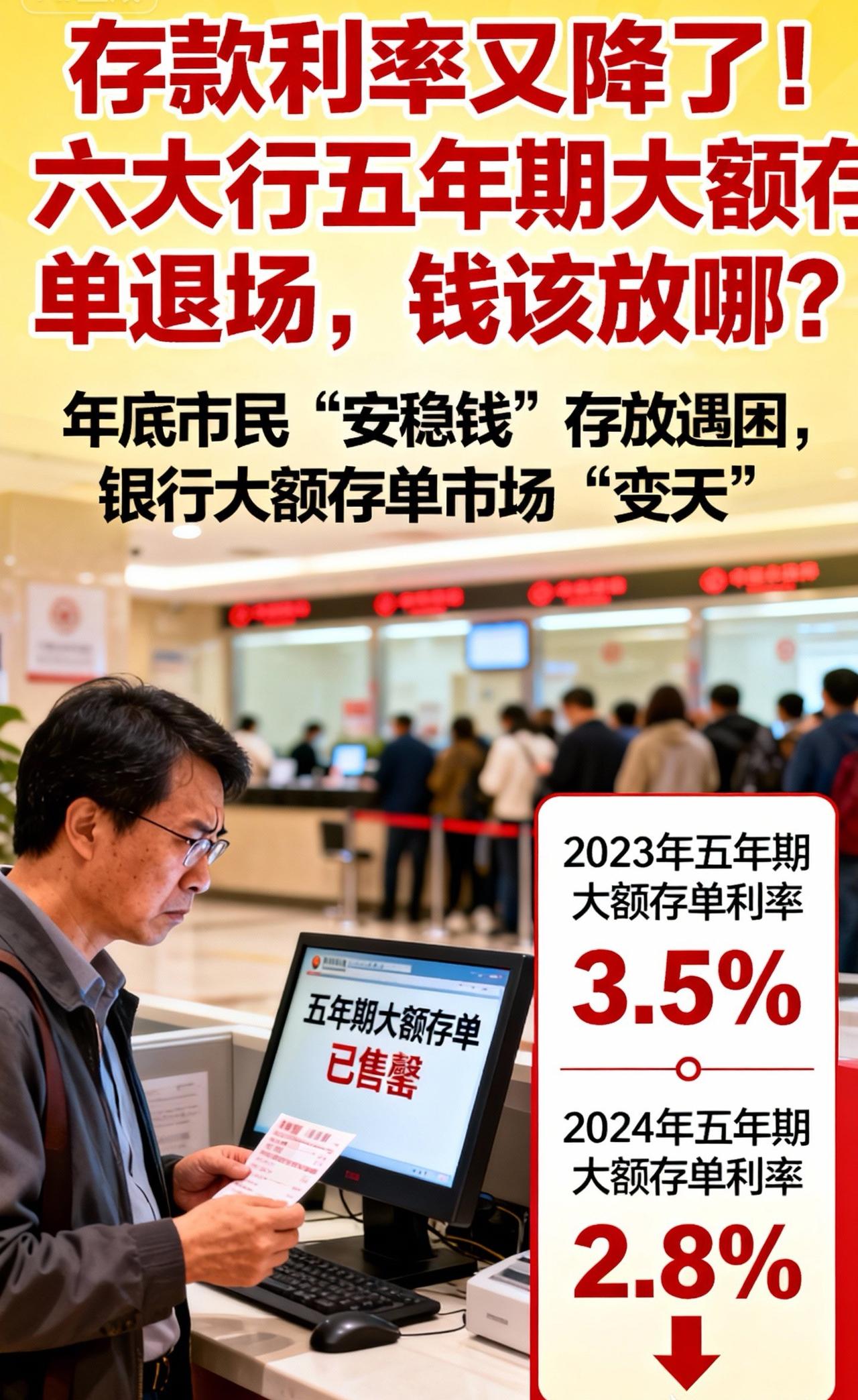 存款利率又降了！六大行五年期大额存单退场，钱该放哪？

临近年底，本想存笔“安稳