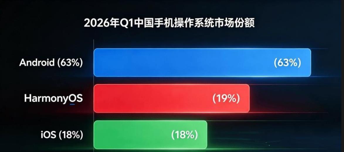 鸿蒙系统战胜苹果iOS，重回中国市场第二大手机操作系统。根据Counterpoi