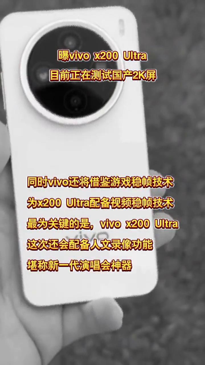 曝vivo x200 Ultra目前正在测试国产2K屏，同时vivo还将借鉴游戏